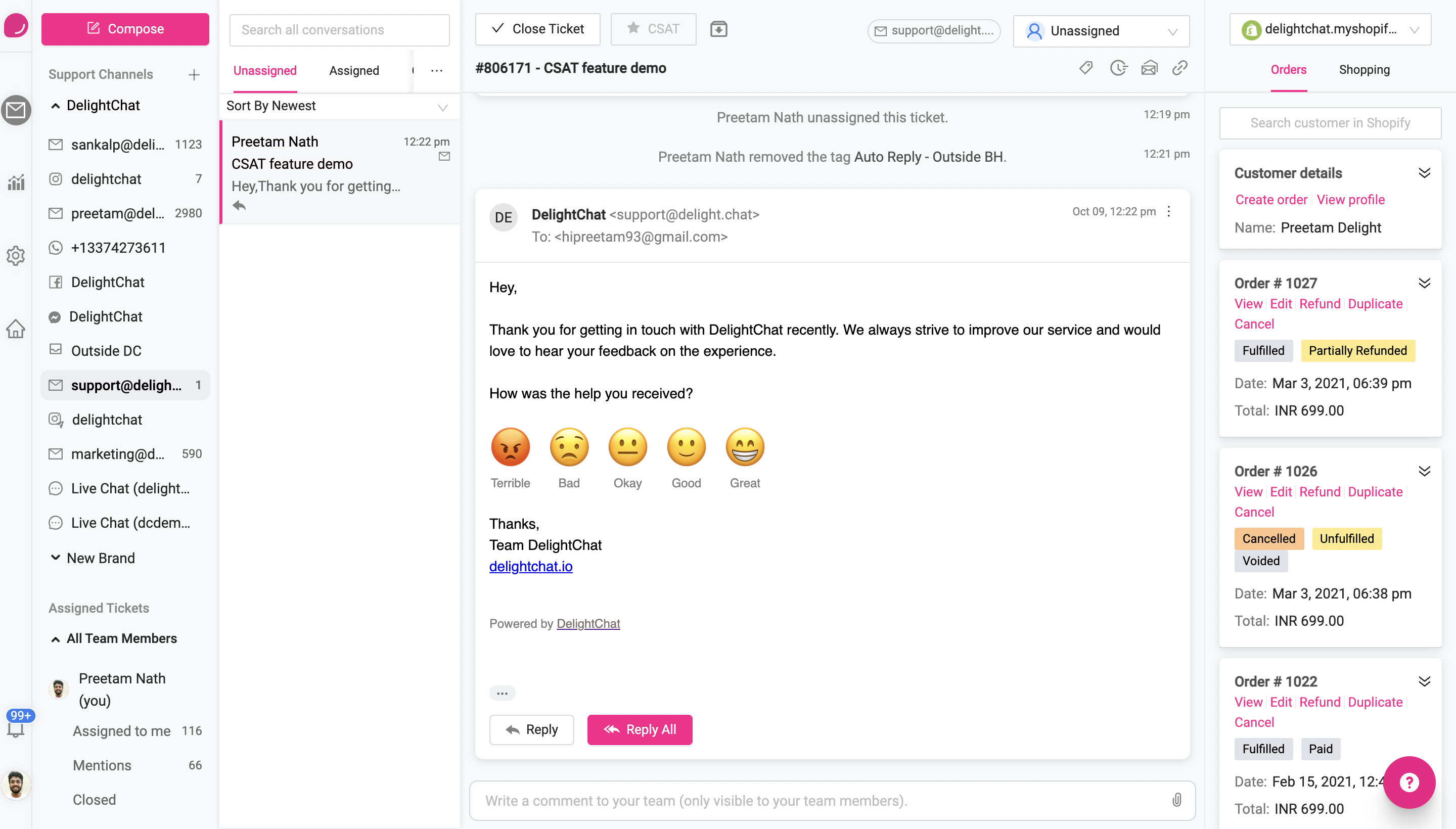 How to send Customer Satisfaction (CSAT) Surveys using DelightChat